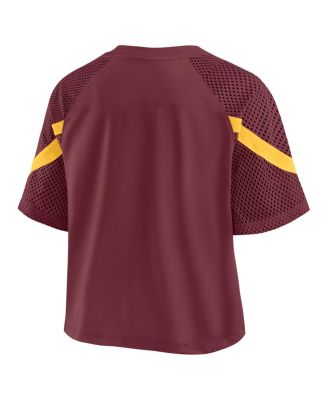 Women's Maroon Minnesota Golden Gophers Oversized Raglan V-Neck Fashion Jersey