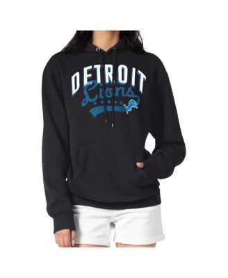 G-III 4Her by Carl Banks - Women's Black Detroit Lions Filigree Fleece Tri-Blend Pullover Hoodie