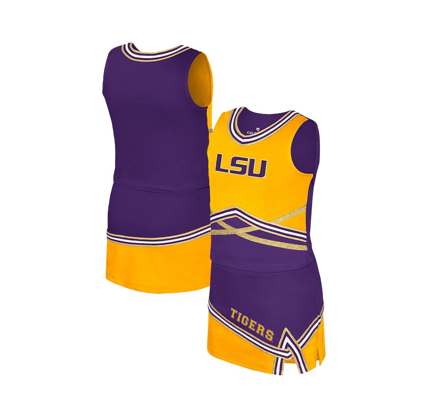 Big Girls 2-Piece Purple LSU Tigers Lollipop Park Cheer Set