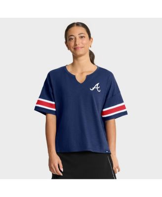 Fanatics - Women's Navy Atlanta Braves Curl Route T-Shirt