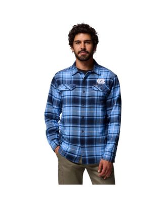 Columbia - Men's Carolina Blue North Carolina Tar Heels Flare Gun Omni-Wick Flannel Long Sleeve Button-Up Shirt