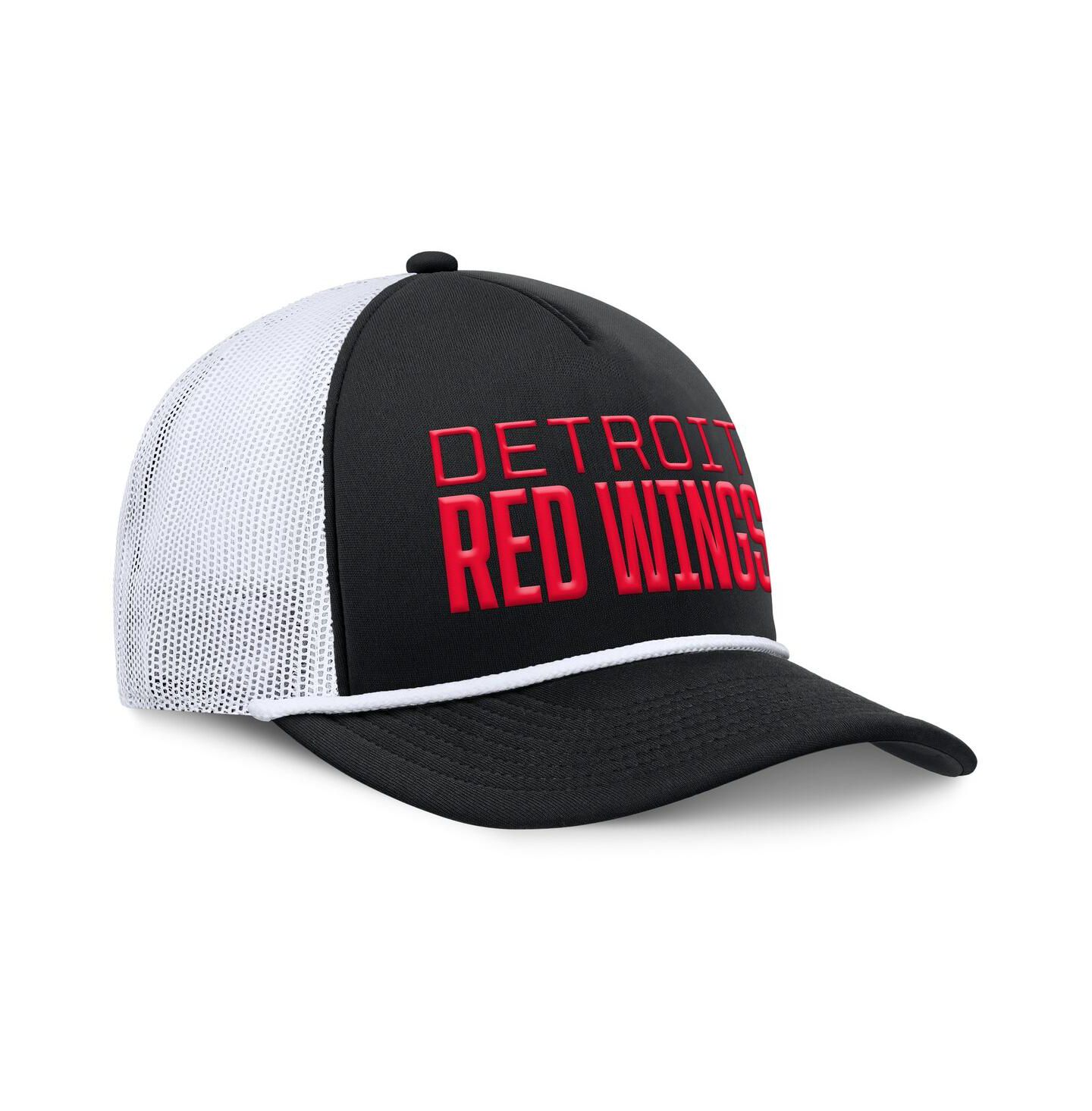 Мужская кепка Fanatics Black/White Detroit Red Wings Heritage Dutch A-Frame Trucker Adjustable Hat — фото 3