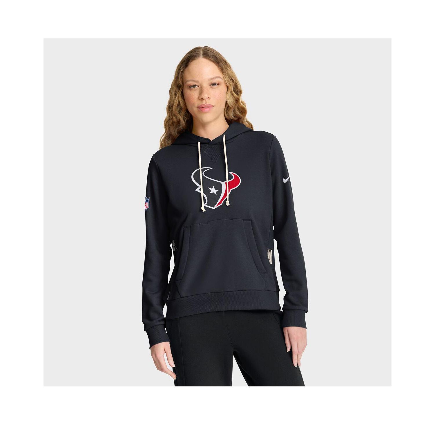 Women's Navy Houston Texans Sideline Standard Issue Initial Home Dri-FIT Hoodie