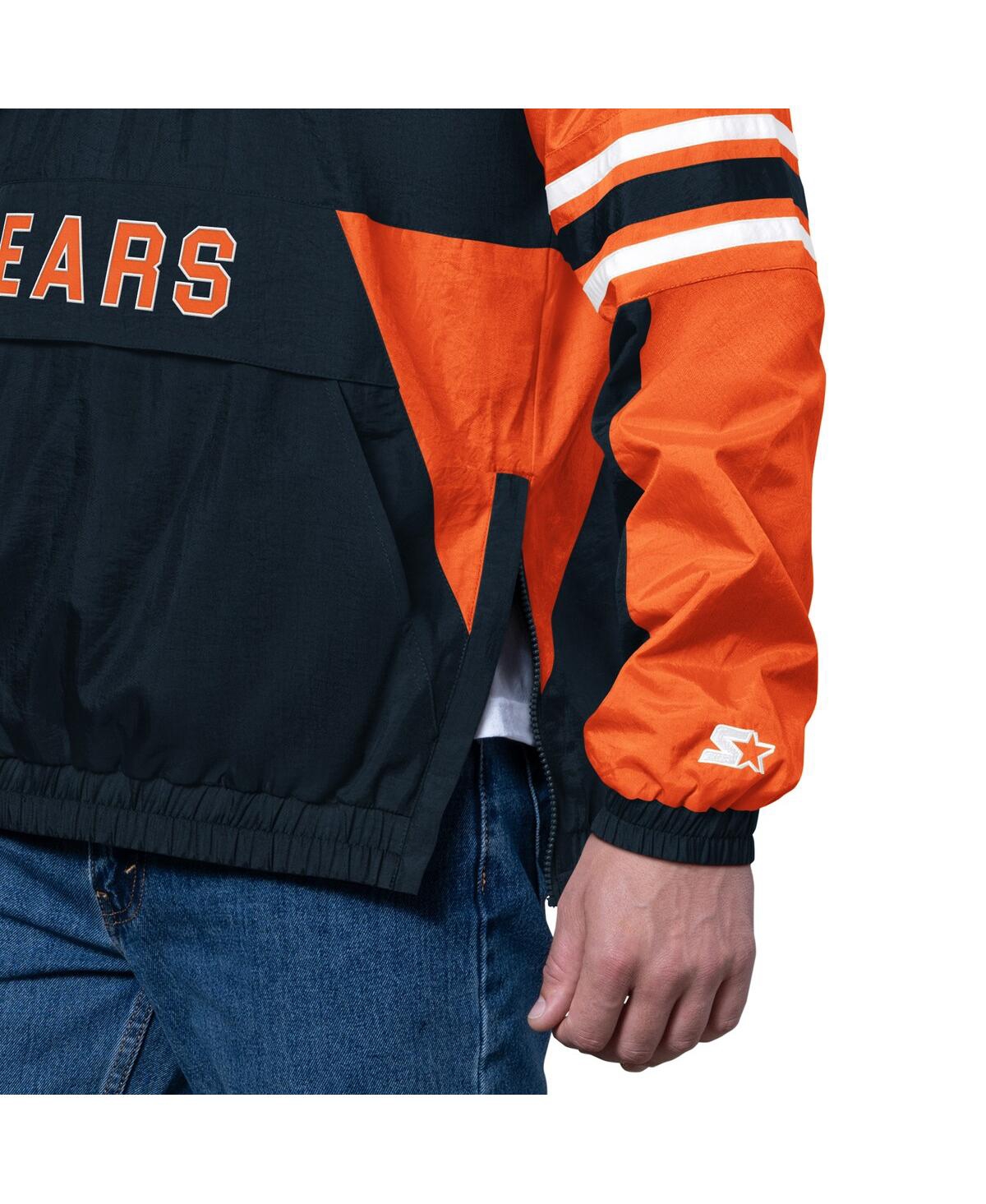 Starter Men's Navy Chicago Bears Prospect Half-zip Pullover Sweatshirt In Blue