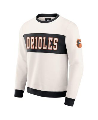 Darius Rucker Collection by Men's Cream Baltimore Orioles Color Block Crewneck Sweatshirt