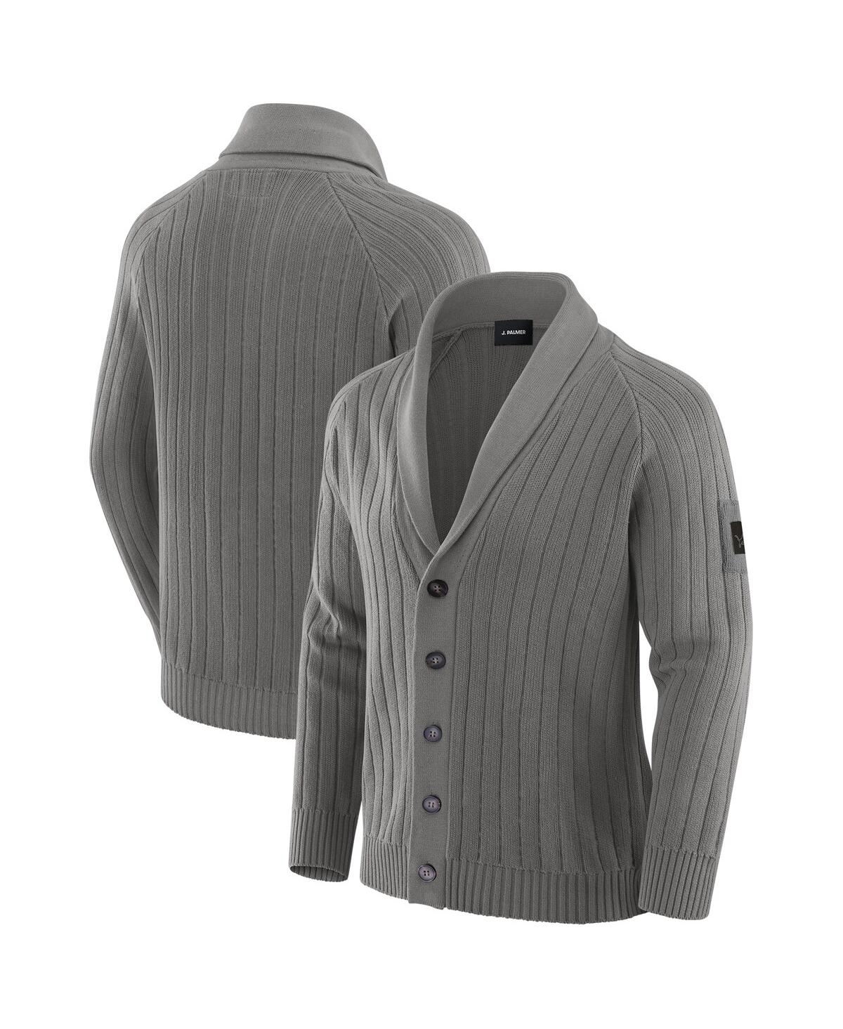 J. Palmer Men's Graphite Minnesota Vikings The Playmaker Cardigan Raglan Sweater In Gray