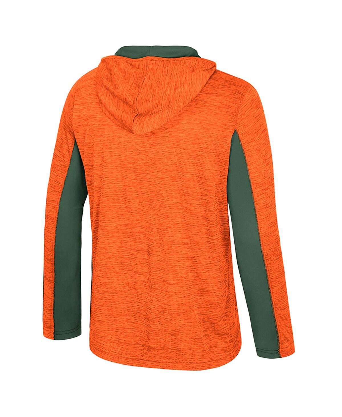 Colosseum Men's Orange Miami Hurricanes Always Sunny Quarter-zip Hoodie In Orange