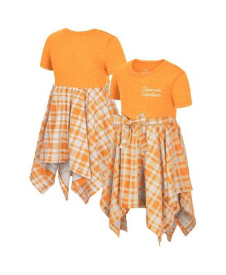 Colosseum - Girls Toddler Tennessee Orange Tennessee Volunteers Marceline Plaid Dress