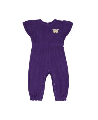 Baby Boys and Girls Purple Washington Huskies Beautopia Waffle Knit Romper