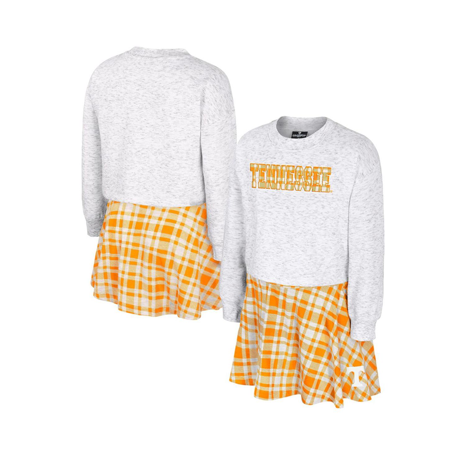 Big Girls 2-Piece Gray Tennessee Volunteers Marceline Plaid Skirt and Top Set
