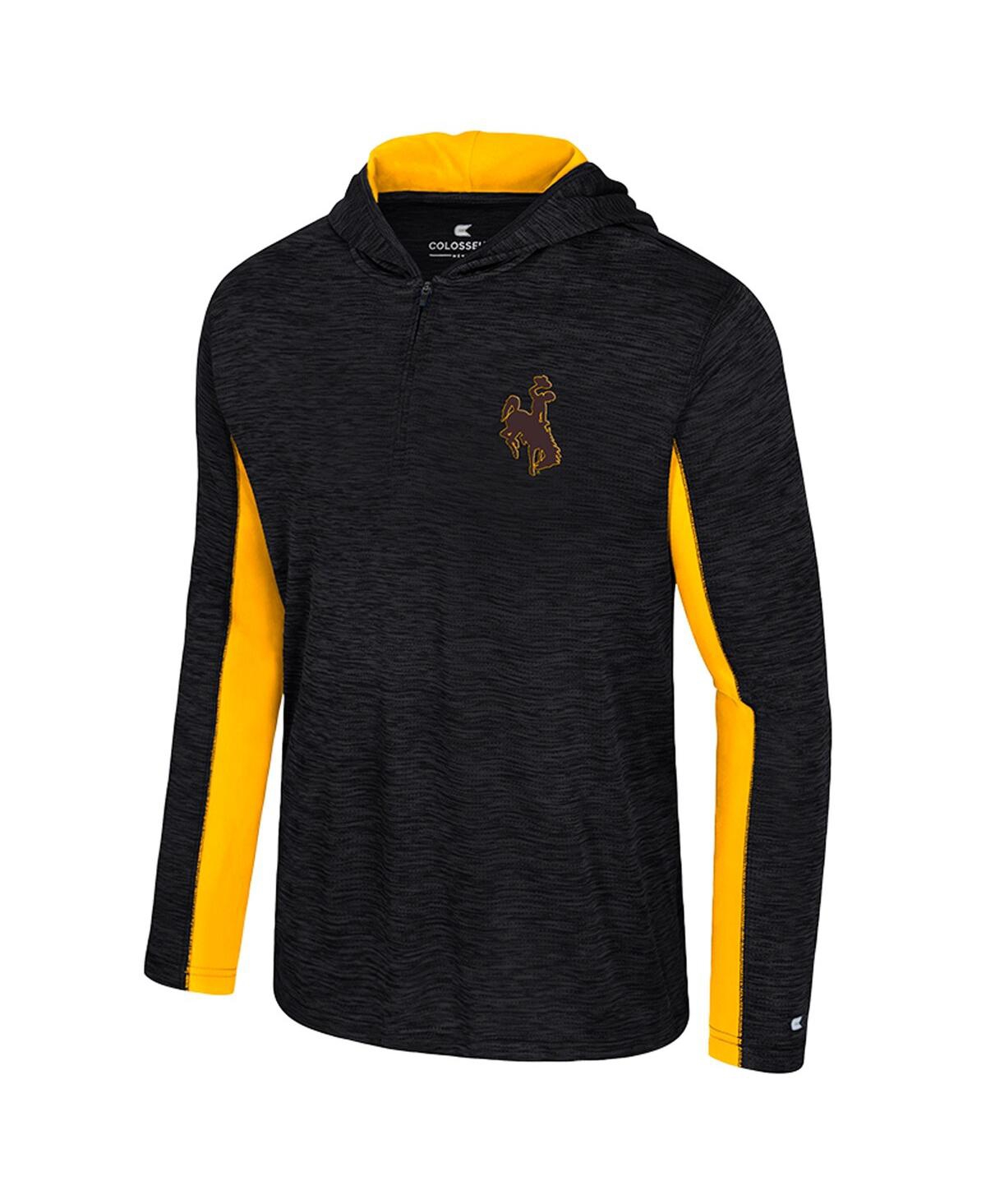 Colosseum Men's Black Wyoming Cowboys Always Sunny Quarter-zip Hoodie In Black