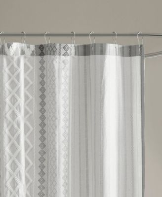 Imani Stripe Cotton Chenille Shower Curtain, 72" x  72"