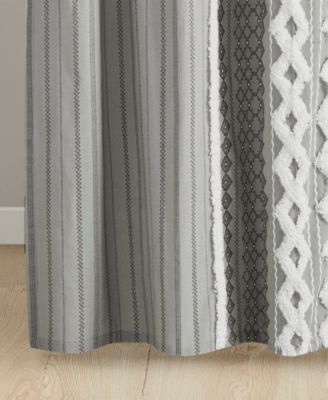 Imani Stripe Cotton Chenille Shower Curtain, 72" x  72"