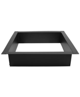 Outdoor Heavy-Duty Steel Portable Above Ground or In-Ground Square Fire Pit Liner Ring - Black