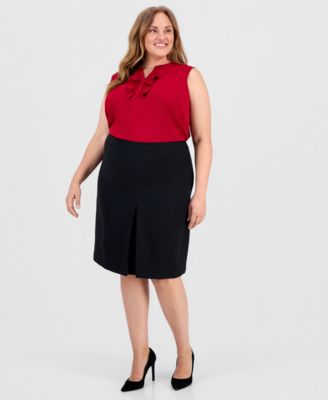 Kasper - Plus Size Stretch Crepe A-Line Skirt