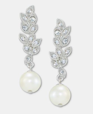 Crystal & Imitation Pearl Linear Drop Earrings, Macy's Exclusive