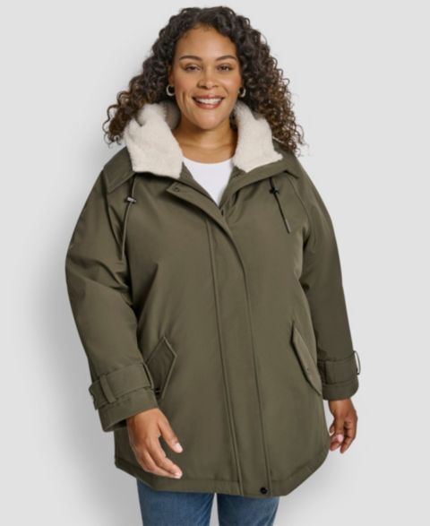 Женские куртки DKNY Plus Size Hooded Coat