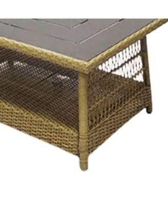 Positano 40" x 26" Outdoor Wicker Coffee Table, Brown