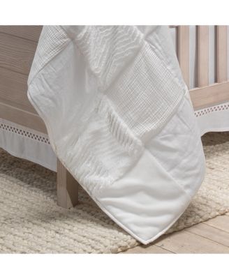 Baby Signature White Luxury Textured Patchwork Crib/Toddler Quilt