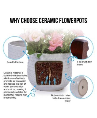 3-Piece Ceramic Flowerpot Set