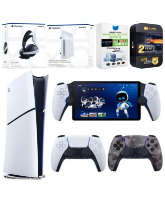 PlayStation 5 Slim Digital Console Bundle with Disc Drive, Extra Controller, Pulse Elite Headset, PlayStation Portal
