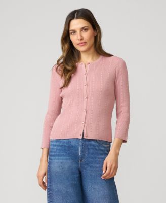 Women's Textured Rib Crewneck Cardigan