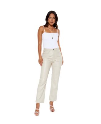 Women's Bone Leather Straight Leg Pant