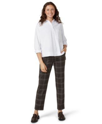 Women's Plaid Pattern Trouser Pants