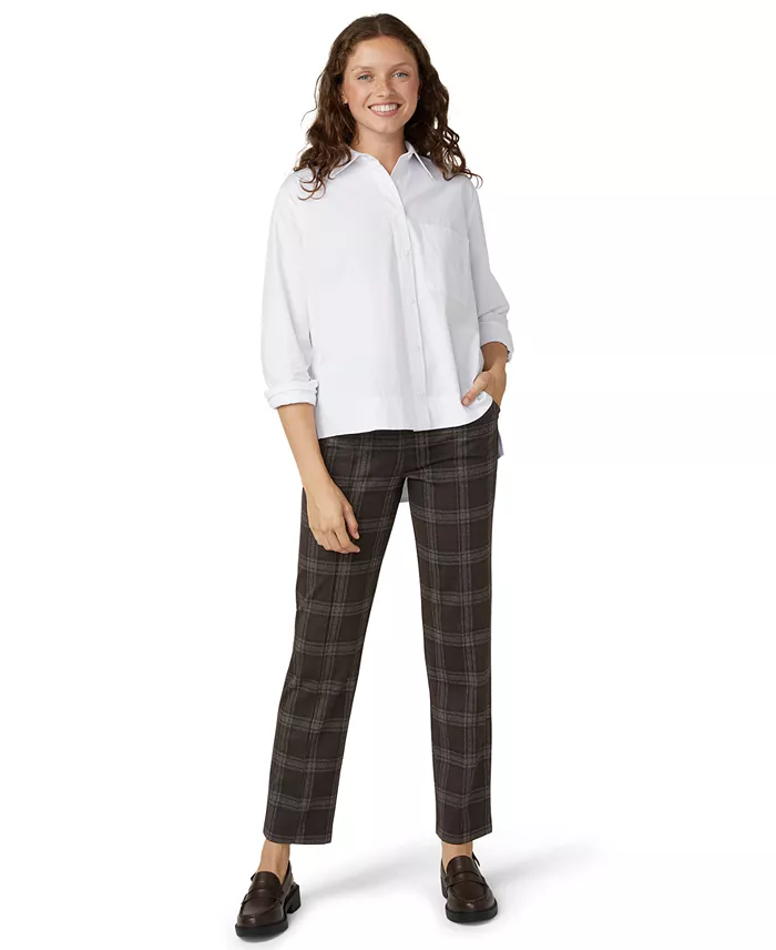 Women's Plaid Pattern Trouser Pants - thumbnail 7
