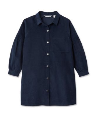 Girls 3/4 Sleeve Corduroy Shirt Dress