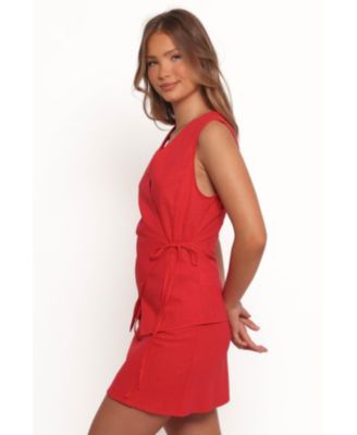 Women's Vanni Wrap Front Linen Top - Cream