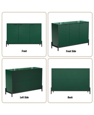 Modern Storage Cabinet with Adjustable Shelves, 49IN Accent Cabinet with 3 Doors, Decorative Cabinets for Living Room, Kitchen, Office