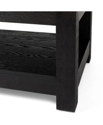 Paulo Wooden Coffee Table with Set of 2 Side Tables, Weathered Black