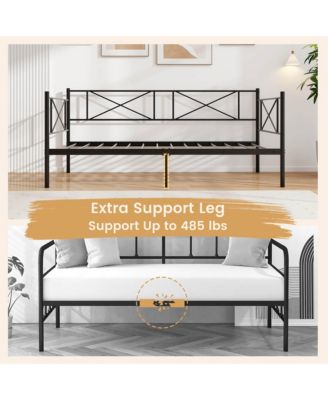 Twin Size Metal Daybed Modern Platform Bed w/ Heavy-duty Metal Slat Support