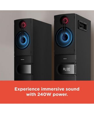 4001975 240W Bluetooth Tower Speaker with FM Radio, Karaoke, and Remote Control