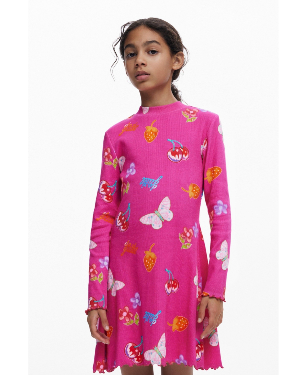 Desigual Girls's Ribbed skater dress shapes