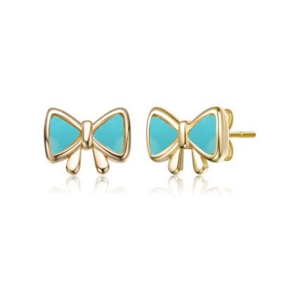 Plated Bow Design Stud Earrings For Kids