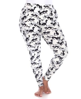 Plus Size Cat Print Legging Pants, 2-Pack