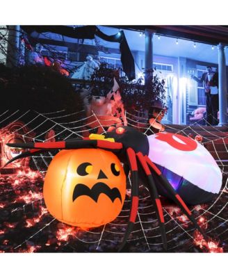 5 x 4.6 ft Inflatable Spider w/ Pumpkin LED Lighted Halloween Decoration w/ Colorful Rotating Light