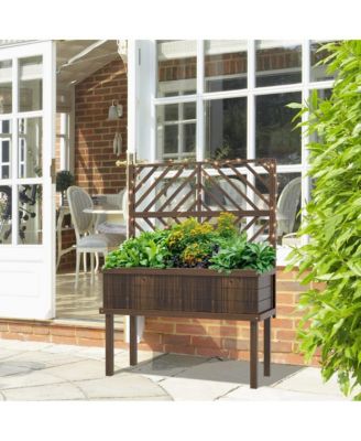 Outsunny Raised Garden Bed with Trellis