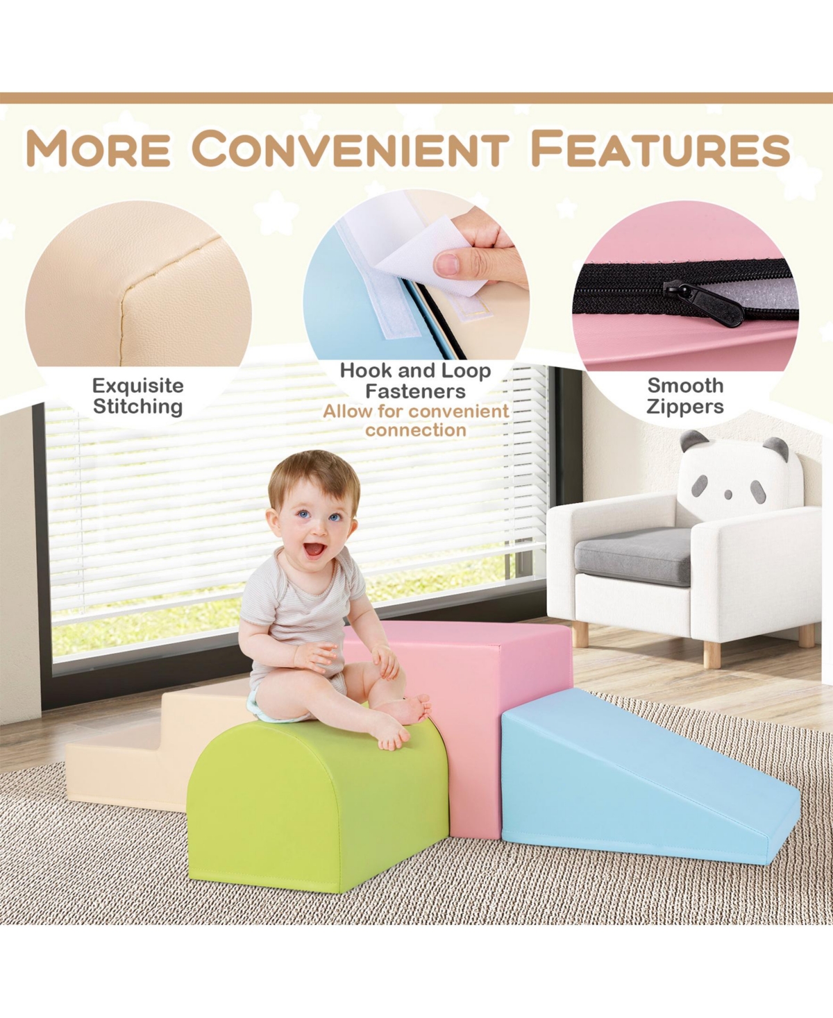 Climb and Crawl Foam Block Play Set for Infant Baby