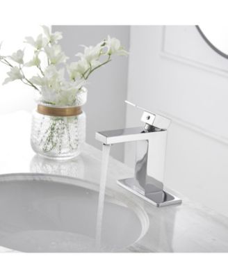 Single Handle Single Hole Low-Arc Bathroom Faucet with Supply Line