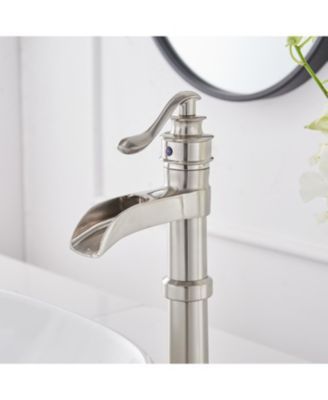 Waterfall Single Hole Single-Handle Vessel Bathroom Faucet With Drain Assembly in Oil Rubbed Bronze