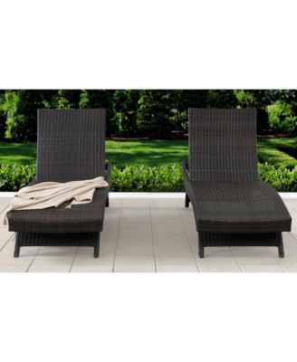 Outdoor Wicker Chaise Lounges (Set of 2), 79 inch, Dark Brown - Chic Crate
