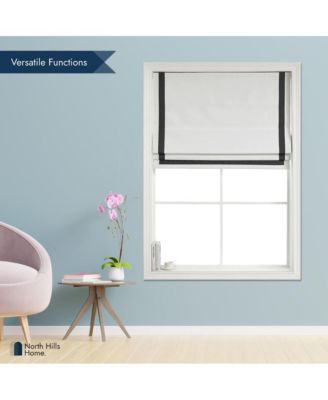 Cordless Pull Down 100% Blackout Roman Shade with Ribbon Border 32"x64"