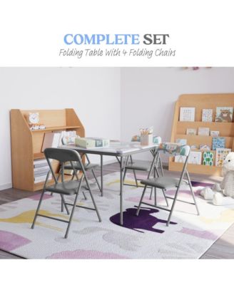 Kids 5 Piece Folding Table And Chair Set - Kids Activity Table Set