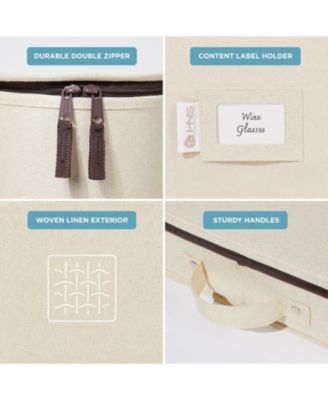 Hard Shell China Storage Containers 8-Piece Set Moving Boxes for Dinnerware Service for 12