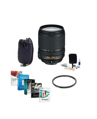 – 18-140mm f/3.5-5.6G ED, AF-S DX, NIKKOR VR, Bundle with UV Filter & Pro Software – Lens Kit