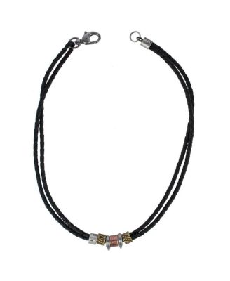 Nasher Faux Leather Beaded Necklace