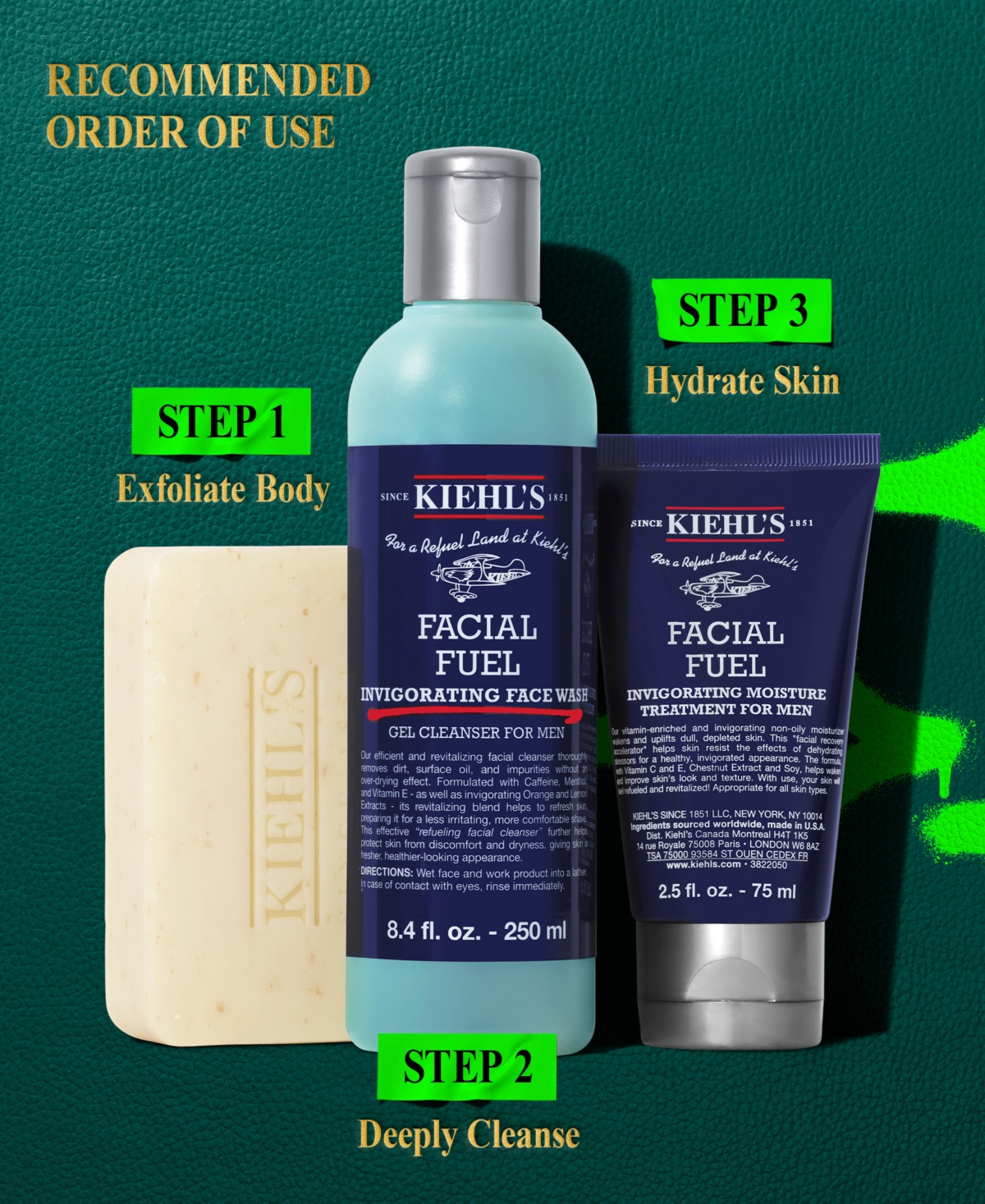 Kiehl's Since 1851 Men's 3-pc. Energizing Essentials Gift Set In Transparent